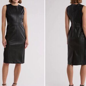 Leather-Like Combo Fitted Dress - Spanx